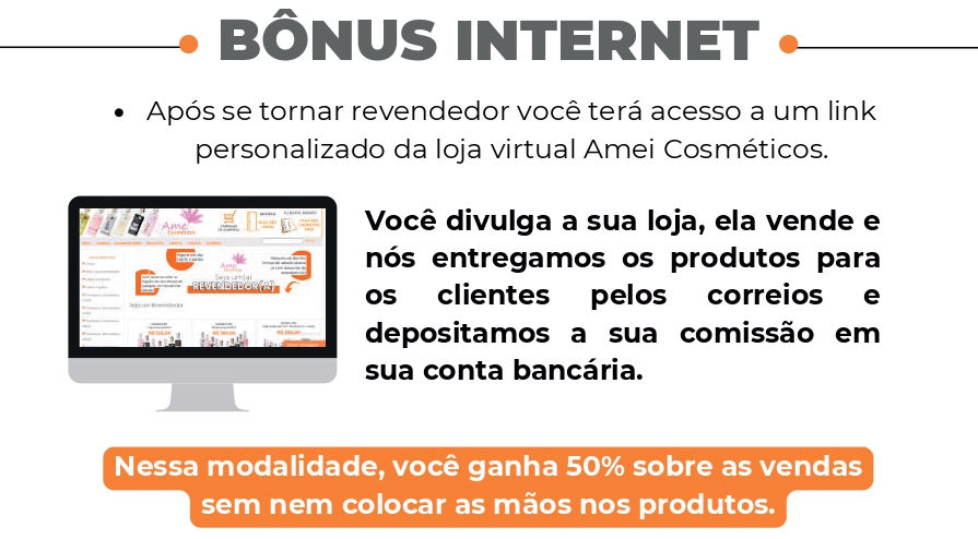Amei Cosméticos Bônus Internet