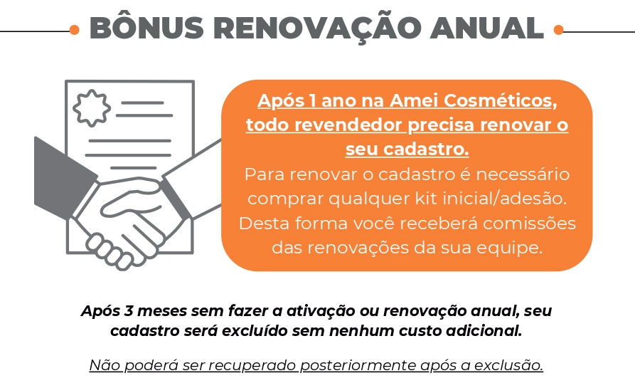 Amei Cosméticos Bônus Renovação Anual